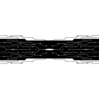 Abstract Tech Circuitry Background White Lines on Black, Minimalist Modern vector