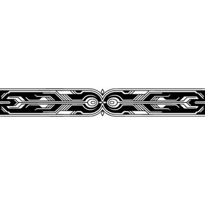 Abstract Geometric Border, Art Deco Inspired, Black Silver