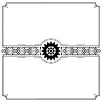 Elegant Steampunk Gear Template Frame, Border, Illustration vector