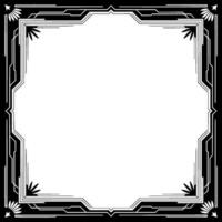 Art Deco Frame, Elegant Black and White Border, Blank Space for Text vector