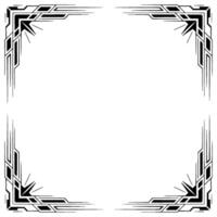Art Deco Corner Border Frame on White Background vector