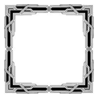 Art Deco Frame, Black and White Border, Geometric , Empty Space vector