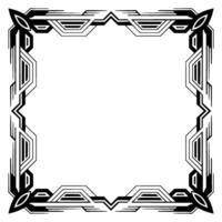 Art Deco Border Frame, Geometric Black White on Gradient vector