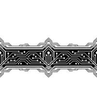 Modern Circuit Board Pattern Black White Tech vector