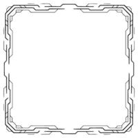 Futuristic Tech Frame With Glow Effects Digital Border, Interface vector
