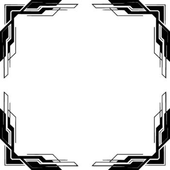 Futuristic Frame Minimalist Tech Border on Grayscale Background vector