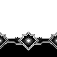 Art Deco Border in Black and White, Elegant Geometric Ornament. vector