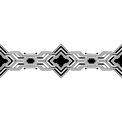 Geometric Circuit Board Pattern Futuristic on White