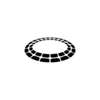 Abstract Ring Structure in Black on White, Minimalist vector