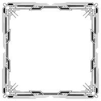 Art Deco Frame, Geometric Border, Black and White Element vector