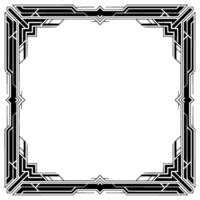 Art Deco Frame Black and White Geometric , Invitation Template vector