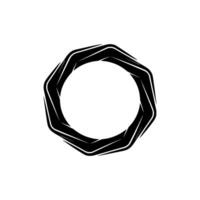 Black Geometric Ring Modern Abstract Element on White vector