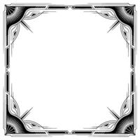 Art Deco Frame Geometric Border, Black and White, Blank Space vector