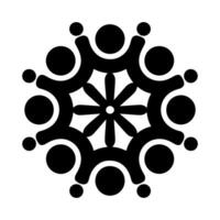Abstract black and white symbol illustrating unity connection and circle design element vector