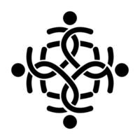 Abstract interconnected human figures symbolizing collaboration teamwork and unity in a circle. vector