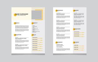 Two Page Simple and Clean Resume CV Layout vector