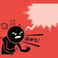 Angry Man Shouting Illustration Expressive Character Design vector