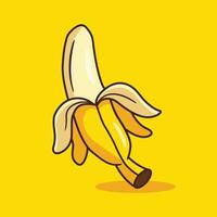 Geometric Banana Design Modern Abstract Art Fruit Illustration vector