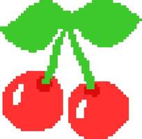 A pixel style cherries on a white background vector