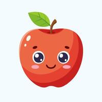 An apple with a big smile and eyes vector