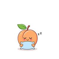 An apple sleeping with a pillow vector