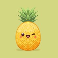 A cartoon pineapple with a face and eyes vector