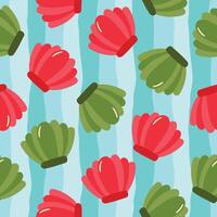 Summer ocean seamless pattern background with seashells vector