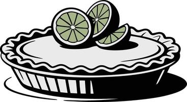 A pie with lime slices on top vector