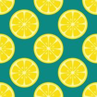 Citrus lemon slice seamless pattern background vector
