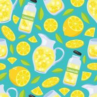 Lemon and lemonade beverage seamless pattern vector