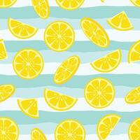 Seamless citrus lemon slice pattern background vector