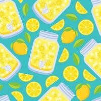 Seamless lemonade drink pattern background vector