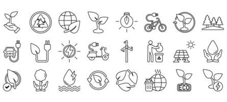 set of ecology icons. vector