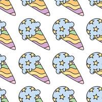 Seamless retro ice cream pattern background vector