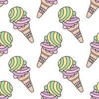 Frozen summer ice cream seamless pattern background vector
