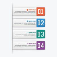 Infographics template with four options. Design Template for a chart, numbered banner, presentation, graph, report, web etc. vector