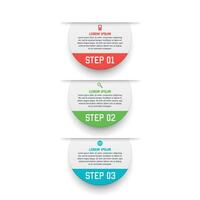 infographics template with three options in material design style. It can be used as a chart, numbered banner, presentation, graph, report, web etc. vector