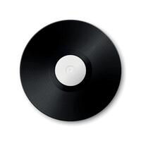Realistic music gramophone vinyl LP record icon isolated on white background. Design template of retro long play. vector