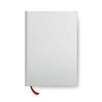 Blank Hardcover Book with Bookmark Mockup Isolated on White Background, Realistic Front Cover Template for Book Design, Print Layout, Branding Presentation, Magazine, Catalog or Notebook Illustration vector