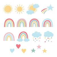 Cute sky elements collection vector