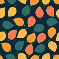DrukowanieColoured Leaves Seamless Pattern vector