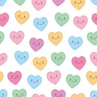 Seamless Pattern with Kawaii Heart vector