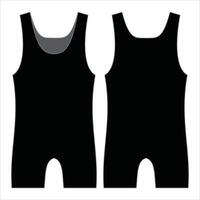 Wrestling Singlet Template - Flat Design for Sportswear and Uniform Customization vector