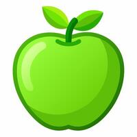An apple with a green leaf on it vector