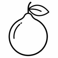 A black and white drawing of a lemon vector