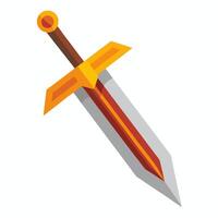 A sword with a red and orange handle on a white background vector