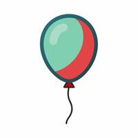 A red and green balloon with a black cord vector