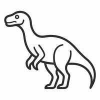A dinosaur is shown in a line drawing vector