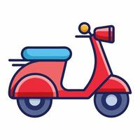 Red scooter icon on white background vector