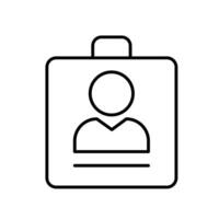education icon. student Profile or ID. ID card with profile photo and name. smart, study, clever. Outline design style vector
